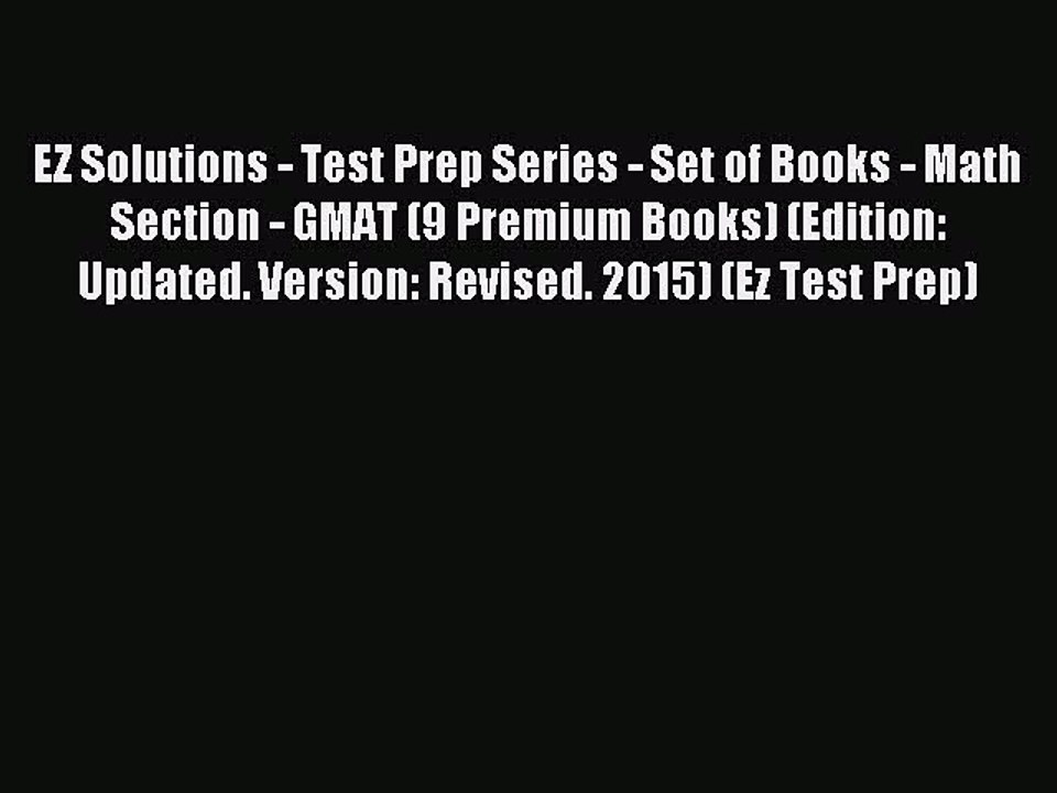 Read EZ Solutions - Test Prep Series - Set of Books - Math Section - GMAT (9 Premium Books)