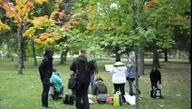 Toronto Queen's Park, Thursday, October 15, 2009, 9am - Some sort of art lesson with students