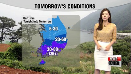 Monsoon rain acorss the nation, heavy showers on the southern regions