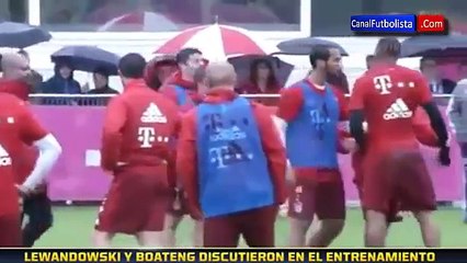 Jerome Boateng and Robert Lewandowski fighting in training