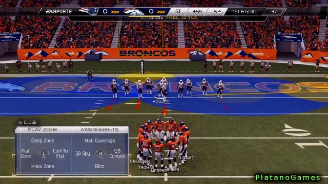 Madden 25 NFL Playoffs PS4 - New England Patriots vs Denver Broncos - 1st Qrt - HD