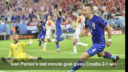 Euro 2016: Croatia fans celebrate Spain victory