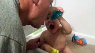 Nathon in bath 15 months old
