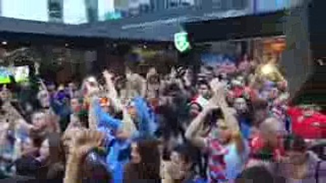Croatia 2 Spain 1 Euro cup 2016 Croatian fans celebrating in Dublin