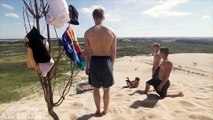 Trampoline stunts at the Beach! ¦ People are Awesome