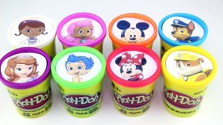 Play Doh LEARN COLORS with Disney,Nick Jr Paw Patrol, Bubble Guppies, Mickey Mouse, Sophia