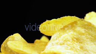 Potato Chips Rotating On Black Background - Stock Footage | VideoHive 15253590