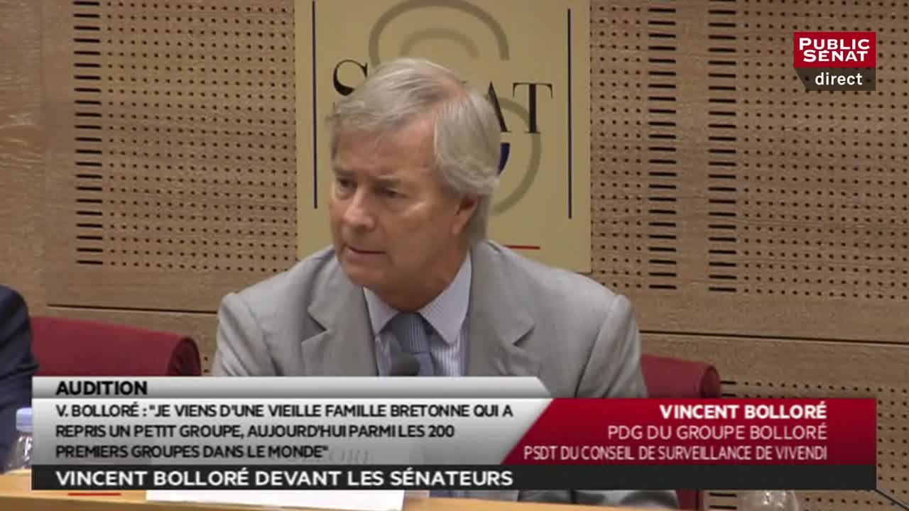 Bolloré : "Je ne suis pas la cause des problèmes de Canal, je suis la conséquence et peut-être la solution"