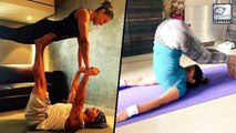 TV Celebs-International Yoga Day | Karan Singh Grover, Hina Khan, Sanjeeda Shaikh