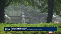 06/22: Korean tensions: North Korea test-fires two new medium-range missiles