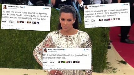 Download Video: Kim Kardashian ärgert sich darüber, dass der Senat die Waffengesetzte nicht verschärft