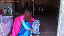 Spiderman vs Venom kidnapping Baby of anna Pinks SpiderGirl Elsa Fun Superheroes in real life
