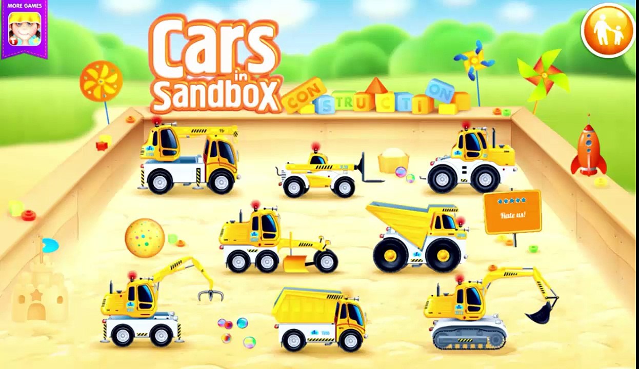 Cars in sandbox  Construction Vehicles - Cranes...