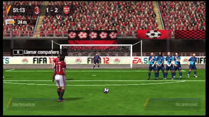 Fifa 12 PSP Gameplay AC Milan Vs Arsenal [2º Tiempo] [HD]
