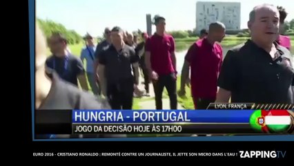 Euro 2016 - Cristiano Ronaldo : Remonté contre un journaliste, il jette son micro dans l'eau (Vidéo)