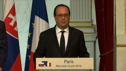 Hollande: "L'avenir de l'Union européenne" se "joue" jeudi avec le référendum britannique