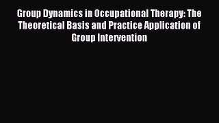Read Group Dynamics in Occupational Therapy: The Theoretical Basis and Practice Application