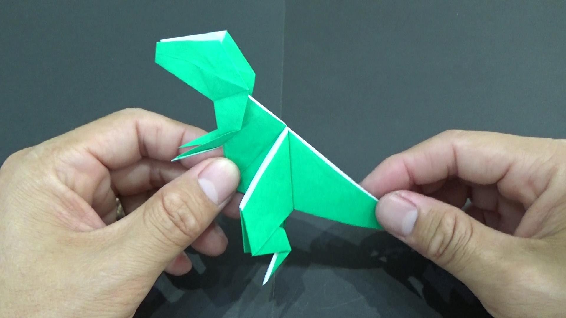 ティラノサウルス おりがみ 1枚 How To Make An Origami Tyrannosaurus 動画 Dailymotion