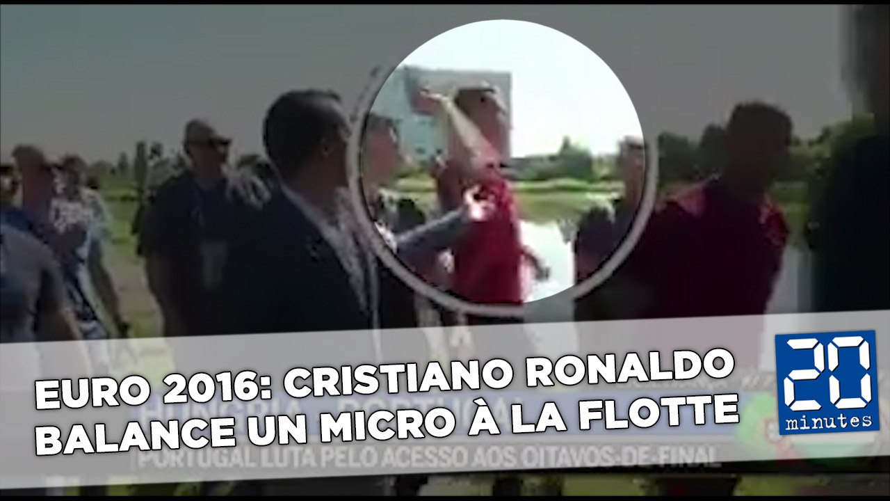 Euro 2016: Importuné, Cristiano Ronaldo balance le micro du journaliste à la flotte