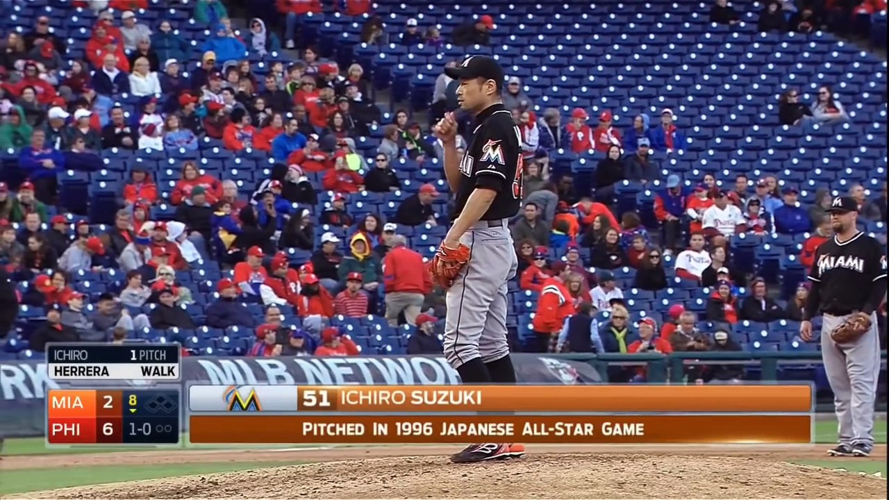 ピッチャー イチロー ICHIRO SUZUKI ON THE MOUND - Miami Marlins