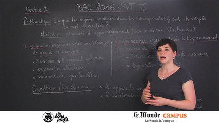 SVT TS - Corrigé de la partie 1 - Bac 2016