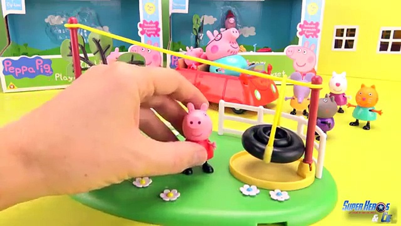 Peppa Pig la nouvelle voiture et laire de jeu Peppas New Car playground play set 4k