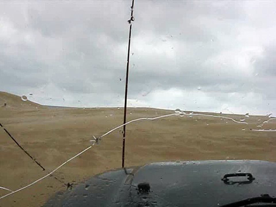 Silver Lake dunes 10.31.09 10:15 am truck on top of test hill stuck