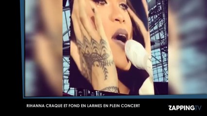 Rihanna craque en plein concert et fond en larmes (Vidéo)