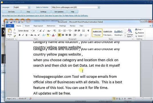 How to scrape Yellow Pages With Emails
