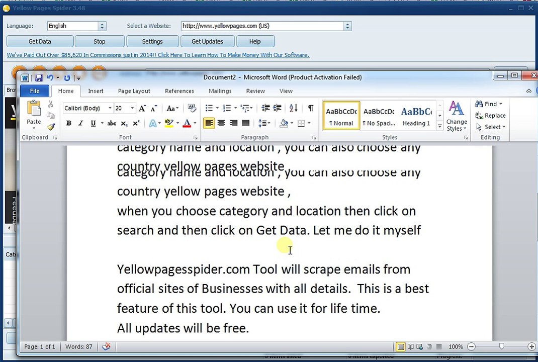 How to scrape Yellow Pages With Emails