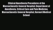 Read Book Clinical Anesthesia Procedures of the Massachusetts General Hospital: Department