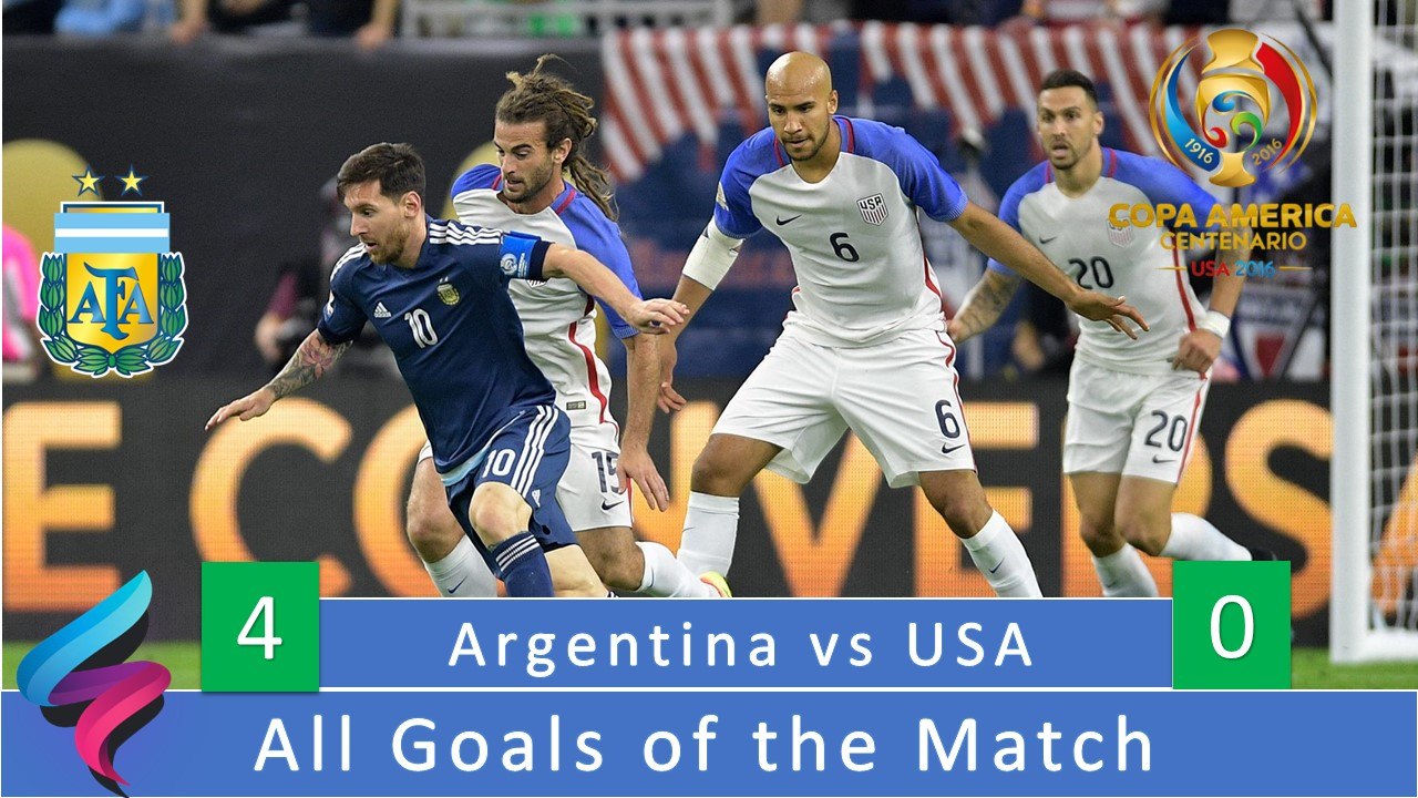 Argentina vs USA   4-0  all Goals Copa America 2016 - Sports World