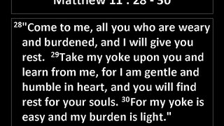 Matthew 11:28 to 30 (11:28 11:29 11:30) (#37 Top Bible Verse)