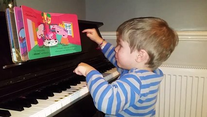 Playing piano inspired by Peppa pig