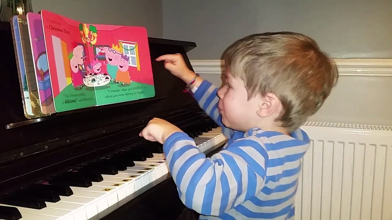 Playing piano inspired by Peppa pig