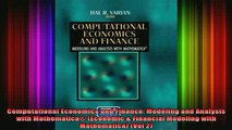 DOWNLOAD FREE Ebooks  Computational Economics and Finance Modeling and Analysis with Mathematica Economic  Full Free