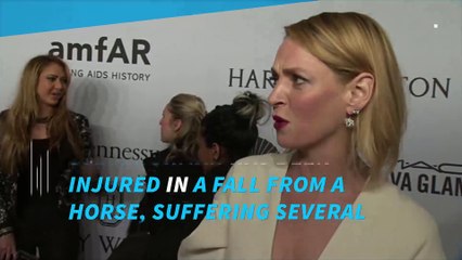 Uma Thurman falls of horse, breaks several bones