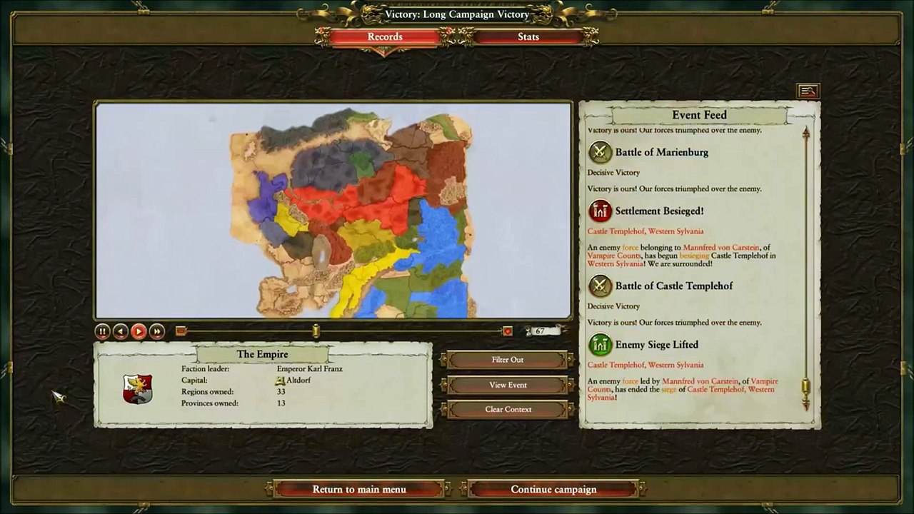 Total War: Warhammer, Empire Victory Timelapse.