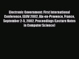 [PDF] Electronic Government: First International Conference EGOV 2002 Aix-en-Provence France