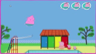 Peppa pig cartoon. Video Dady pig and the pool.