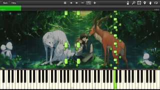 Princess Mononoke - Norowaleta Chikara - Easy Piano tutorial (Synthesia)