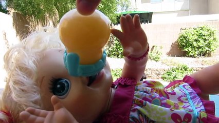 Baby Alive Feeding + Changing video with My Real Baby + Sweetheart salon set unboxing