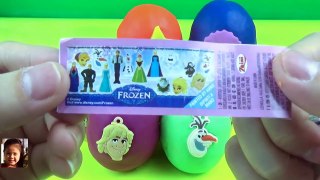 DISNEY FROZEN SURPRISE EGGS ! Play doh Kinder Elsa Anna Princess Snow White Peppa pig espa