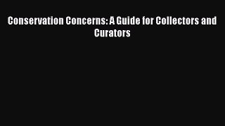 Read Conservation Concerns: A Guide for Collectors and Curators Ebook Free