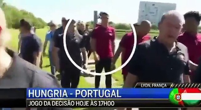 Cristiano Ronaldo throws a Portuguese reporter’s microphone in a lake