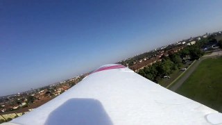 E-flite Apprentice S 15e RC plane: over wing view flight