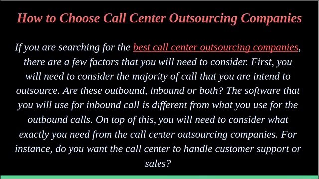 How to Choose Call Center Outsourcing Companies