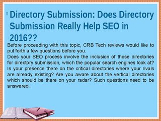 Directory Submission: Does Directory Submission Really Help SEO in 2016??