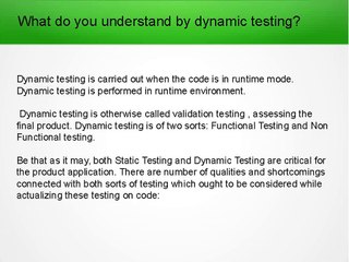Static Testing Vs Dynamic Testing