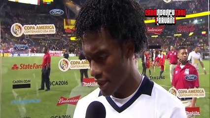 Colombia vs Chile 0-2 post match interview Juan Cuadrado Copa America Centenario 22062016